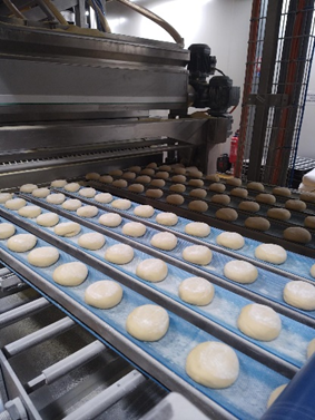 Premier semouleur au-dessus des pâtons avant laminage